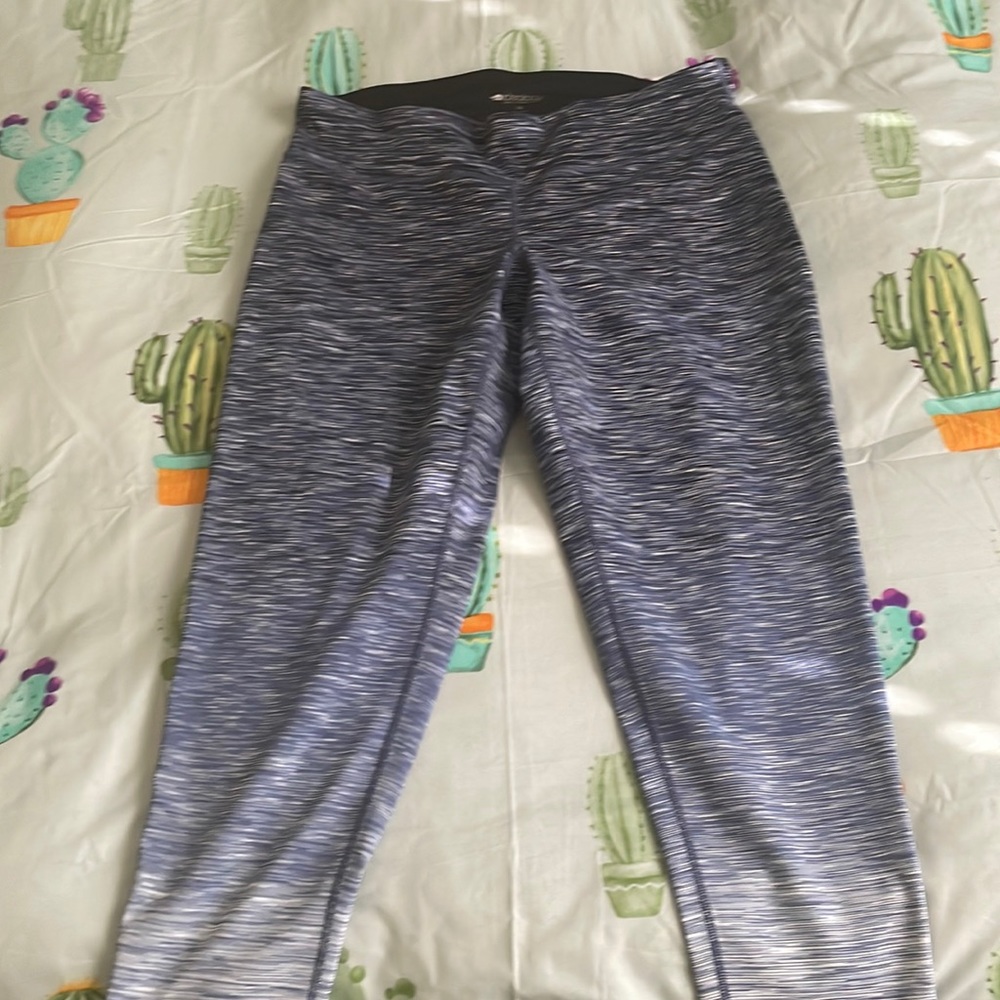 Blue leggings. Like new.  Long .